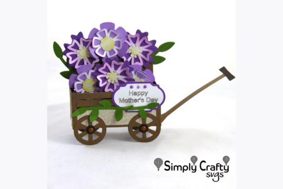 Download Wagon of Flowers Box Card SVG - Flow Collection