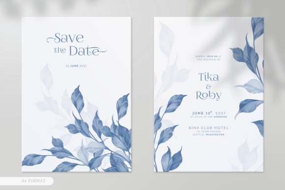 Download Simple Leaves Watercolor Wedding Card - Simple Collection