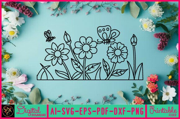 Download Flower Line Art Flower SVG Elements 12 - Flow Collection