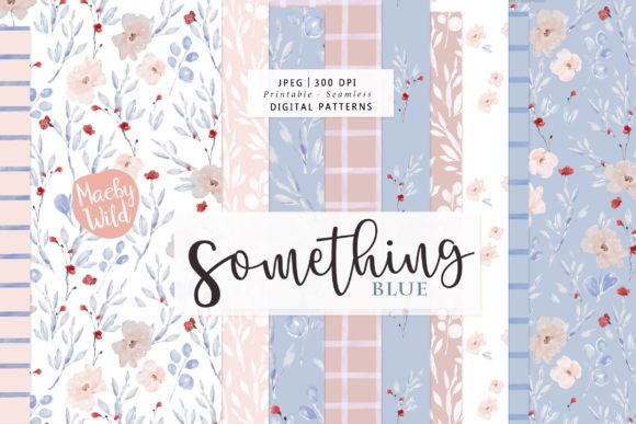 Download Watercolor Flower Pattern Something Blue - Flow Collection