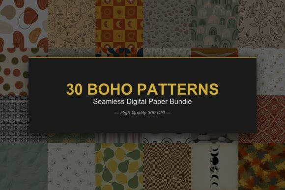 Download 30 Boho Seamless Pattern Bundle - Premium Bundle