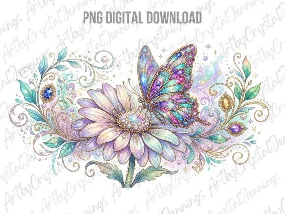 Download Magical Butterfly Flower Clipart PNG - Flow Collection