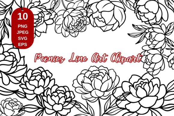 Download Peony Line Art, Flower Line Art Clipart - Flow Collection