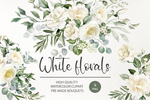 Download Watercolor White Rose Flower Clipart PNG - Flow Collection
