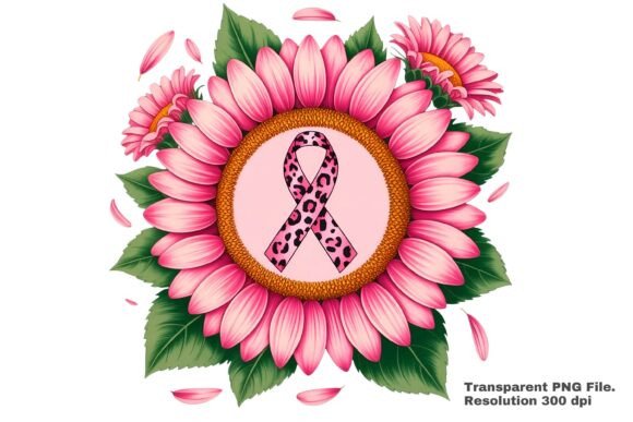 Download Pink Leopard Ribbon Flower Art PNG - Flow Collection