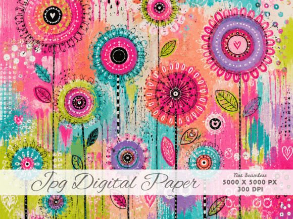 Download Flower Pop Abstract Digital Paper JPG - Flow Collection