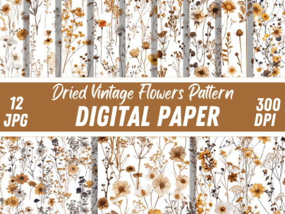 Download Wildflower Dried Vintage Flower Pattern - Flow Collection
