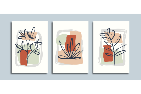 Download Wall Art Poster with Line Art Flower - Flow Collection