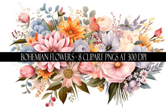Download Bohemian Flower Clipart - Flow Collection