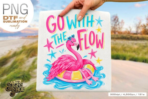 Download Go with the Flow Png, Flamingo Summer - Flow Collection