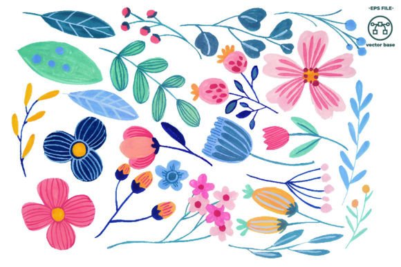 Download Watercolor Flower Elements Clip Art - Flow Collection