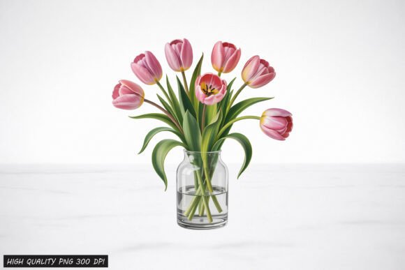 Download Tulip Flower Vase Clipart PNG Design - Flow Collection