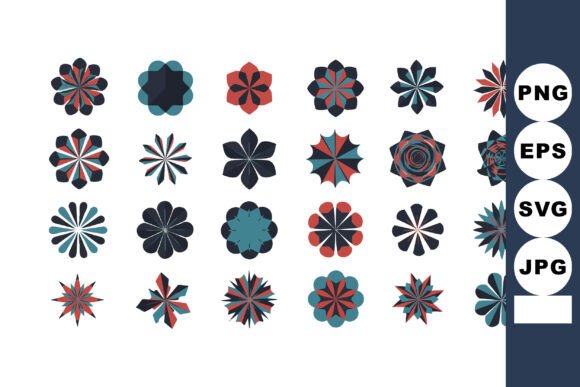 Download Abstract Geometric Flower Shapes Vector - Flow Collection