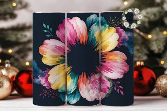 Download Vibrant Inkblot Flower 20oz Tumbler Wrap - Flow Collection