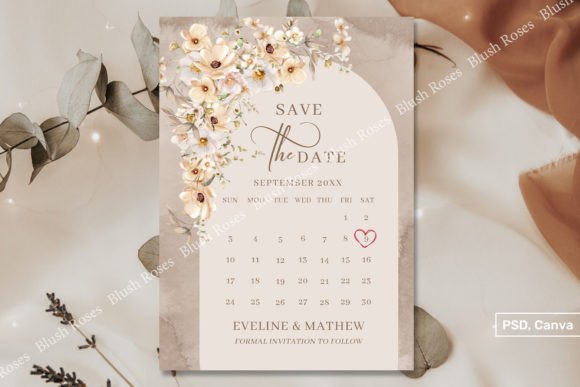 Download Neutral Wildflowers Boho Arch Save Date - Flow Collection