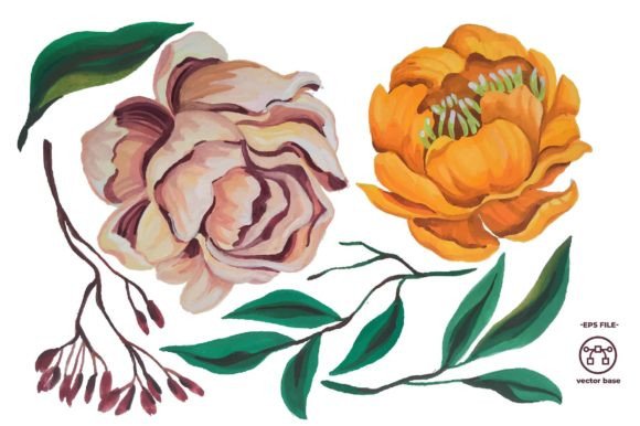 Download Watercolor Flower Elements - Flow Collection