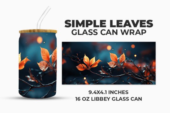 Download Simple Leaves Glass Can Wrap - Simple Collection