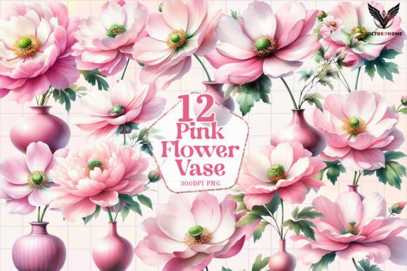 Download Pink Flower Vase Clipart PNG - Flow Collection